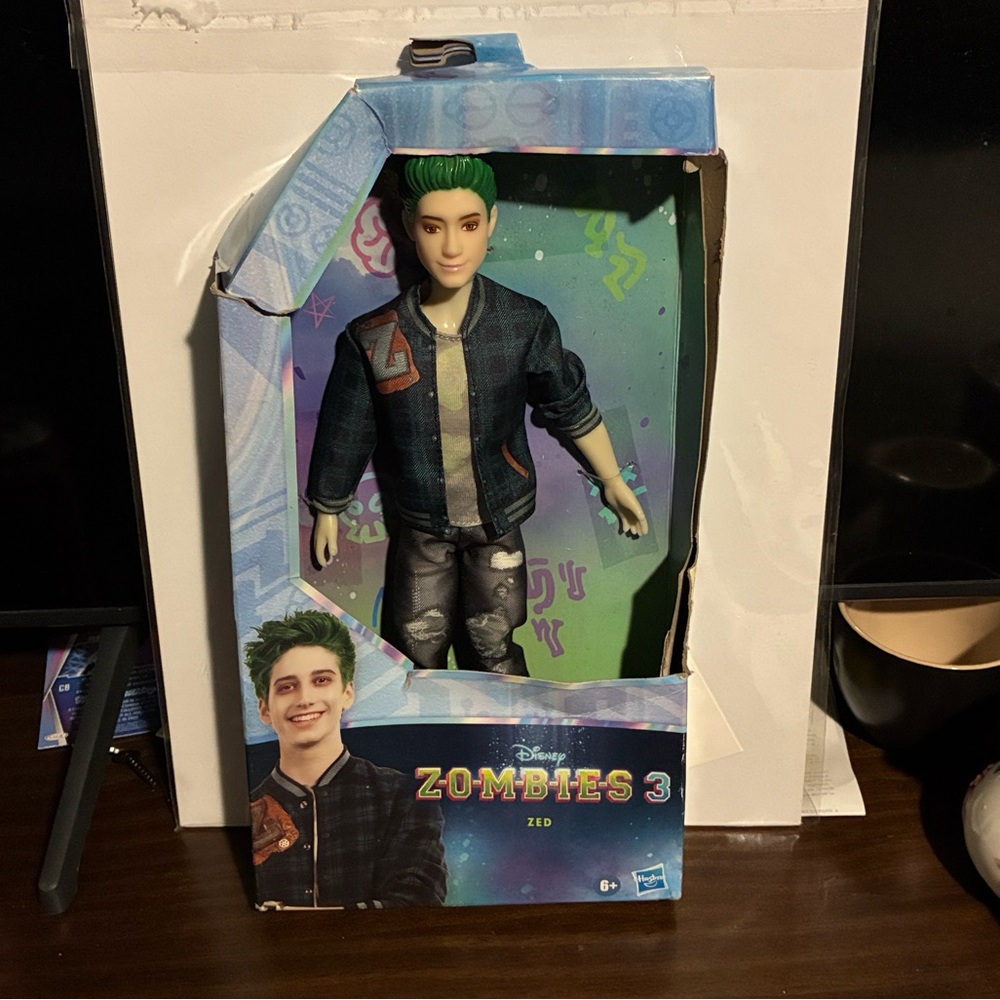 Disney Zombies 3 Zed Fashion Doll 12" Zombie Doll with Green Hair, Outfit, Shoes